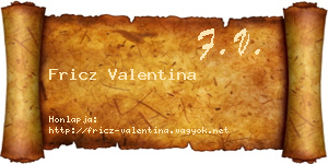 Fricz Valentina névjegykártya